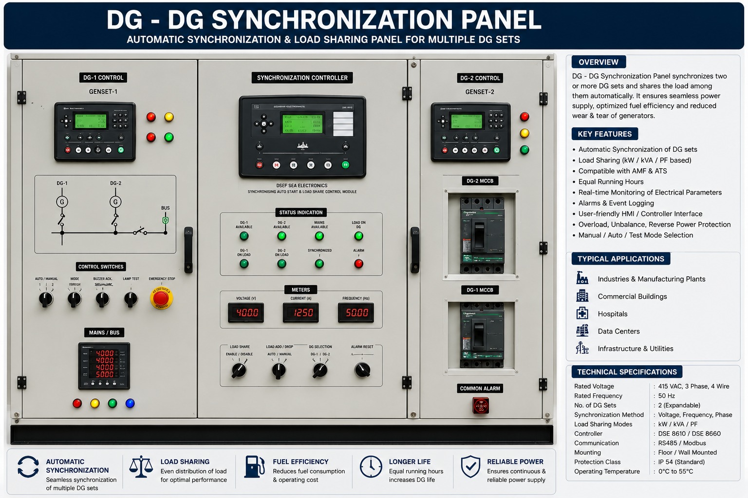DG synchronization panel
